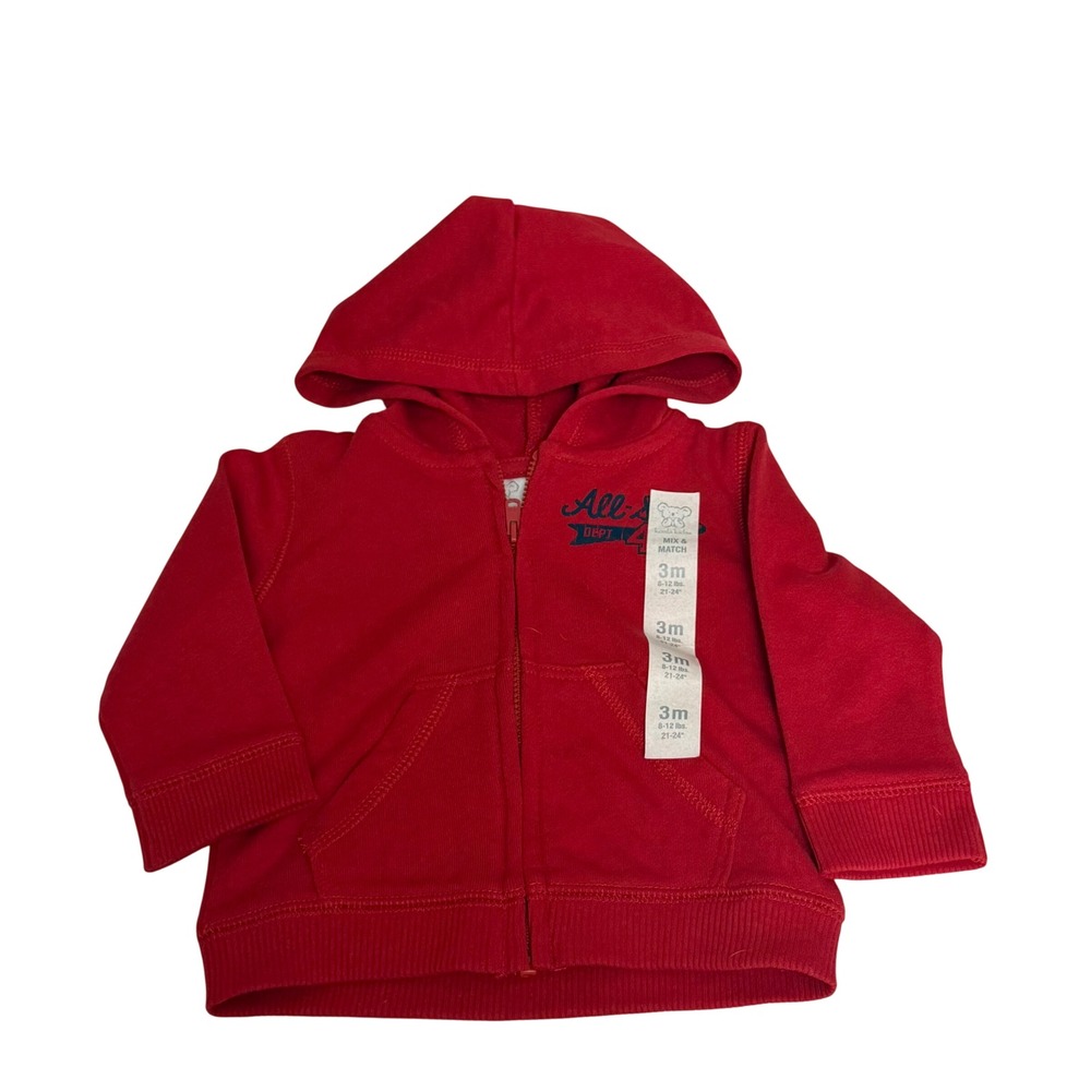 Koala Kids Baby Boy Red Full Zip Hoodie Sweatshirt Graphic Size 3M Athletic